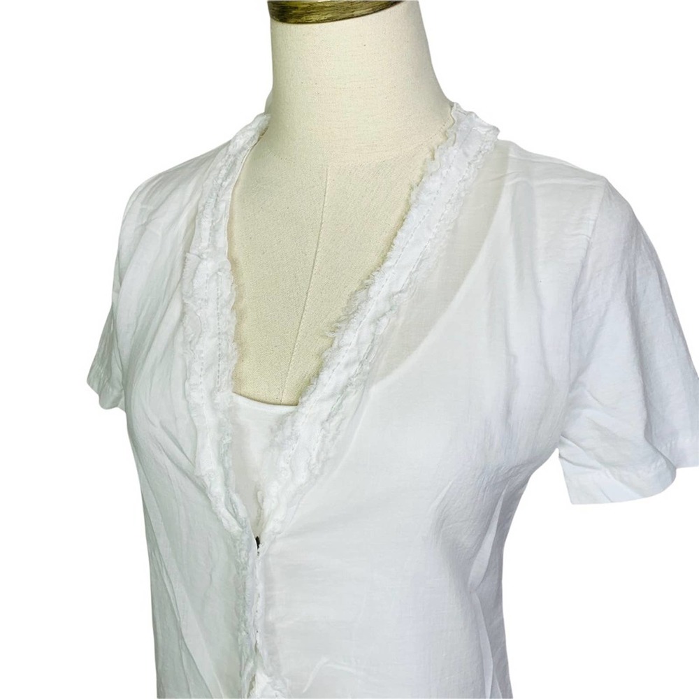 European Culture Xs White Blouse Layered Shirt 893 View 6